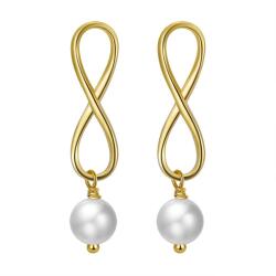 BeSpecial Cercei argint 925 placati cu aur 14K cu perle naturale (ERR40)