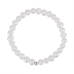 BeSpecial Bratara elastica din argint 925 placata cu aur 14K cu perle naturale (BRR40)