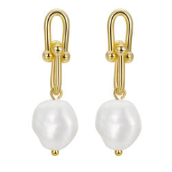 BeSpecial Cercei argint 925 placati cu aur 14K cu perle naturale (ERR44)