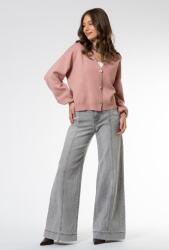 Hermosa Cardigan Ryana uni cu un croi lejer si maneci usor picate, Hermosa, roz pudra