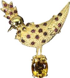 Frumoasa Venetiana Brosa argint citrin (C3091)
