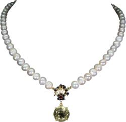 Frumoasa Venetiana Colier argint perle cuart lemon (C3047)