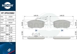 ROTINGER set placute frana, frana disc ROTINGER RT 2PD22882 (RT 2PD22882)