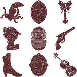 Pentacolor Kft Pentart Steampunk fafigura készlet dobozban 54db/készlet 23338