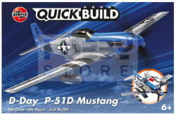 Airfix - QUICKBUILD D-Day P-51D Mustang repülőgép makett (J6046)