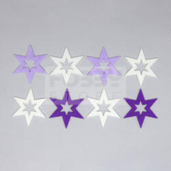 Pentacolor Kft Filcfigura csillag "B", vegyes színben, lila-v. lila-fehér (8 db/cs) 34755