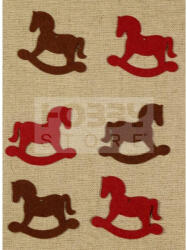 Pentacolor Kft Filcfigura - Hintaló, piros-barna (6 db/cs, átm. kb. : 6 cm) 23275