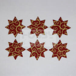 Pentacolor Kft Filcfigura - Nyolcágú csillag, festett, bordó-arany (6 db/cs, átm. kb. : 6 cm) 23273