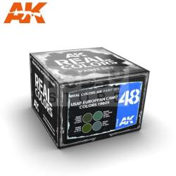 AK Interactive - REAL COLORS USAF EUROPEAN CAMO COLORS 1980S - festékszett RCS048