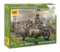 Zvezda Soviet M-72 Sidecar Motorcycle w/Crew makett 1: 72 (6277Z)
