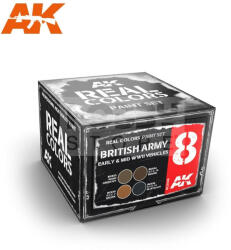 AK Interactive - REAL COLORS BRITISH ARMY EARLY & MID WWII VEHICLES SET - festékszett RCS008