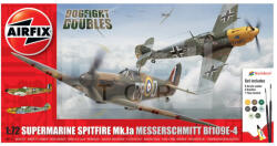 Airfix - Starter Set - Spitfire Mk. 1a & Messerschmitt BF109E-4 Dogfight Double repülőgép makett 1: 72 (A50135)