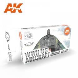 AK Interactive WWII US AIRCRAFT INTERIOR COLORS festékszett AK11734