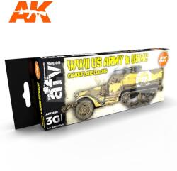AK Interactive WWII US ARMY AND USMC CAMOUFLAGE COLORS festékszett AK11668