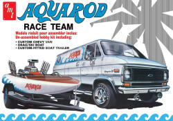 AMT AQUA ROD RACE TEAM 1975 CHEVY VAN, RACE BOAT & TRAILER 1: 25 autó makett AMT1338