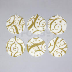Pentacolor Kft Filcfigura - Gömb, festett, fehér-arany (6 db/cs, átm. kb. : 6 cm) 23269