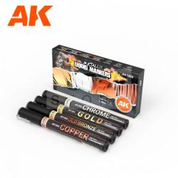 AK Interactive AK-Interactive - METALLIC LIQUID MARKER SET - Marker készlet makettezőknek AK1300