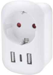 Solight PA03UK - Utazóadapter UK csatlakozóhoz 230 V, 2x USB-A + 1x USB-C PA03UK (SL1661)