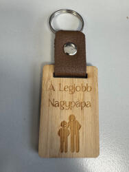  Gravírozott fa kulcstartó "A legjobb Nagypapa