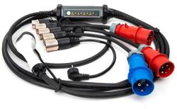 Platinet Hordozható elektromos autó töltő 4x Type 2 adapterrel 32A/480V 22kW 5m IP67 EV_PC060 (PL0573)