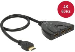 DeLock HDMI UHD switch 3x HDMI in > 1x HDMI out 4K 50 cm-es integrált kábellel (18600)