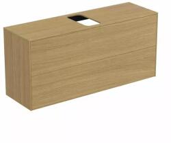 Ideal Standard Dulap baza suspendat Ideal Standard Atelier Conca 2 sertare si blat cu decupaj central 120 cm finisaj stejar deschis (T3949Y6)