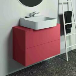 Ideal Standard Dulap baza suspendat Ideal Standard Atelier Conca 2 sertare si blat cu decupaj central 80 cm rosu - oranj mat (T3947Y3)