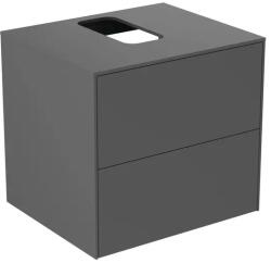 Ideal Standard Dulap baza suspendat Ideal Standard Atelier Conca antracit mat 2 sertare si blat cu decupaj central 60 cm (T3940Y2)
