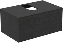 Ideal Standard Dulap baza suspendat Ideal Standard Atelier Conca finisaj stejar inchis 1 sertar si blat cu decupaj central 80 cm (T3929Y4)
