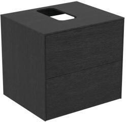 Ideal Standard Dulap baza suspendat Ideal Standard Atelier Conca finisaj stejar inchis 2 sertare si blat cu decupaj central 60 cm (T3940Y4)