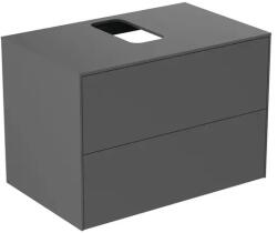 Ideal Standard Dulap baza suspendat Ideal Standard Atelier Conca antracit mat 2 sertare si blat cu decupaj central 80 cm (T3941Y2)