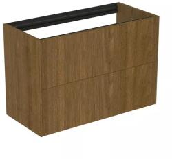 Ideal Standard Dulap baza suspendat Ideal Standard Atelier Conca 2 sertare 80 cm finisaj nuc inchis (T4352Y5)
