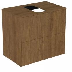 Ideal Standard Dulap baza suspendat Ideal Standard Atelier Conca 2 sertare si blat cu decupaj central 60 cm finisaj nuc inchis (T3946Y5)