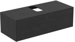 Ideal Standard Dulap baza suspendat Ideal Standard Atelier Conca finisaj stejar inchis 1 sertar si blat cu decupaj central 120 cm (T3931Y4)