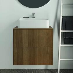Ideal Standard Dulap baza suspendat Ideal Standard Atelier Conca finisaj nuc inchis 2 sertare si blat cu decupaj central 60 cm (T3940Y5)