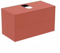Ideal Standard Dulap baza suspendat Ideal Standard Atelier Conca rosu - oranj mat 2 sertare si blat cu decupaj central 100 cm (T3942Y3)