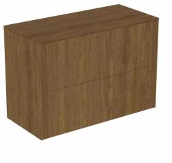 Ideal Standard Dulap baza suspendat Ideal Standard Atelier Conca 2 sertare cu blat 80 cm finisaj nuc inchis (T4328Y5)