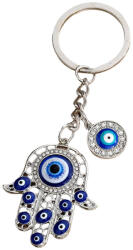 Kincsecske Kollekció Hamsa kéz Nazar védőkővel kulcstartó