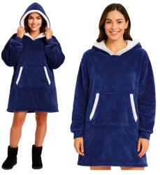 Ruhhy oversize kapucnis takaró pulóver XXL tengerészkék polár (00026147)