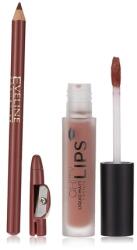 Eveline Cosmetics Set Ruj Mat și Creion, Eveline Cosmetics, Oh! My Lips, roșu intens