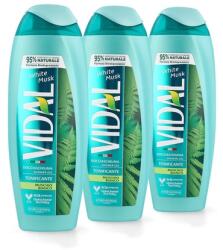Vidal Gel de duș, Vidal, White Musk, 250 ml, pachet 3 bucăți