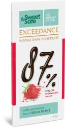 Sly Nutritia Ciocolată amăruie Sly Nutritia 87% cacao, căpșuni, Stevie, 90g