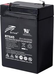 Ritar Оловна батерия RITAR, (RT645) AGM, 6V, 4.5Ah, 70/ 47/ 99mm, Терминал1 (RITAR-RT645) - zettabytex