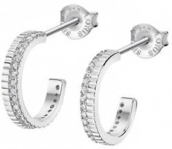 Lotus Silver Csillogó ezüst karika fülbevaló színtiszta cirkónium kövekkel LP3284-4/1