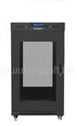 Lanberg 19" szabadonálló rack szekrény 22U/800X800 perforált ajtó, lapraszerelt, LCD kijelző, fekete V2 (FF01-8822-23BL) (FF01-8822-23BL)