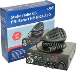 PNI Escort HP 8024 ASQ CB rádió 12V-24V tápellátás + PNI HF11 1 tűs fejhallgató