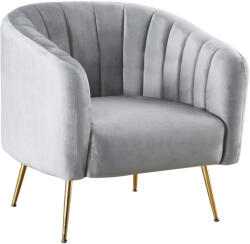  Design fotel, szürke Velvet szövet/gold króm-arany, BAGY