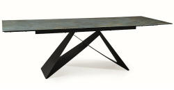 SIGNAL MEBLE Westin Ceramic Ossido Verde Bővíthető Edzett Üveg-Kerámia Étkezőasztal Türkiz-Fekete