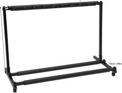  Gitárállvány, 9 gitár tárolására alkalmas, állítható lábak, fekete