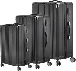  Bőröndkészlet, Tartós anyag, Kompakt tároló, fekete